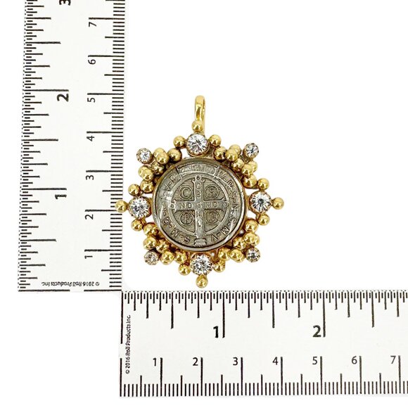 VIRGINS SAINTS & ANGELS VSA Cloister San Benito Medallion in Gold - Picture 7 of 7